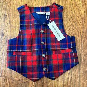 NWT Janie and Jack wool plaid holiday vest